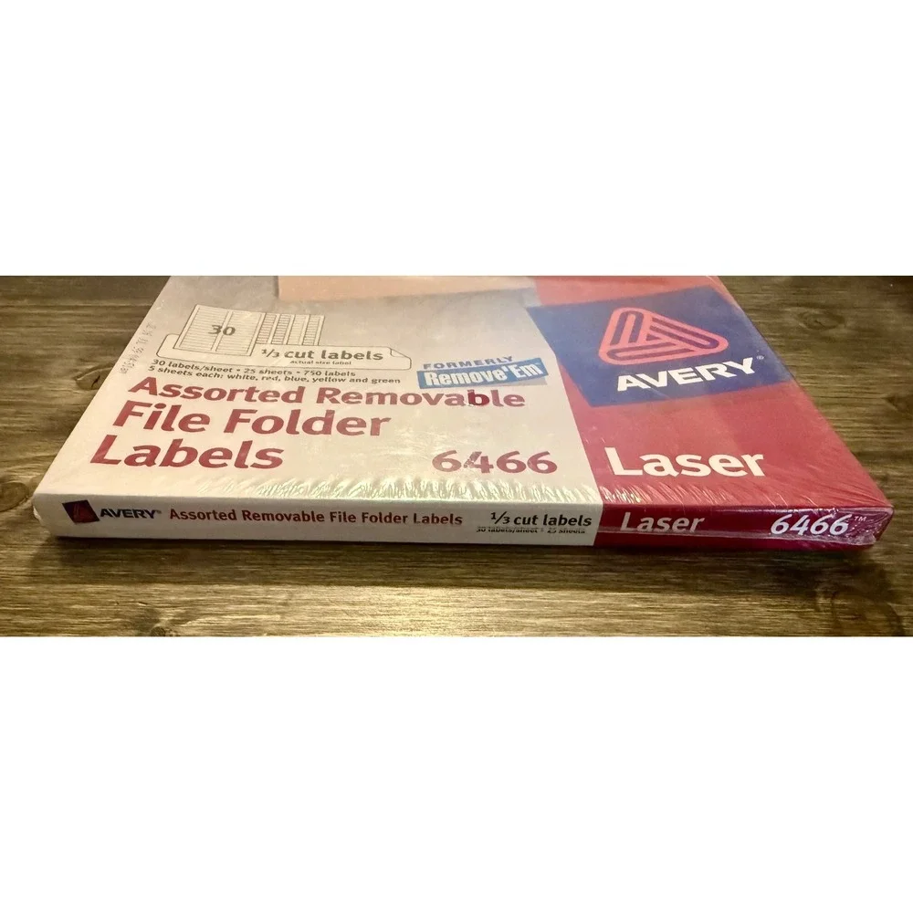 Avery File Folder Labels New 6466 Removable Laser 750ct 1997